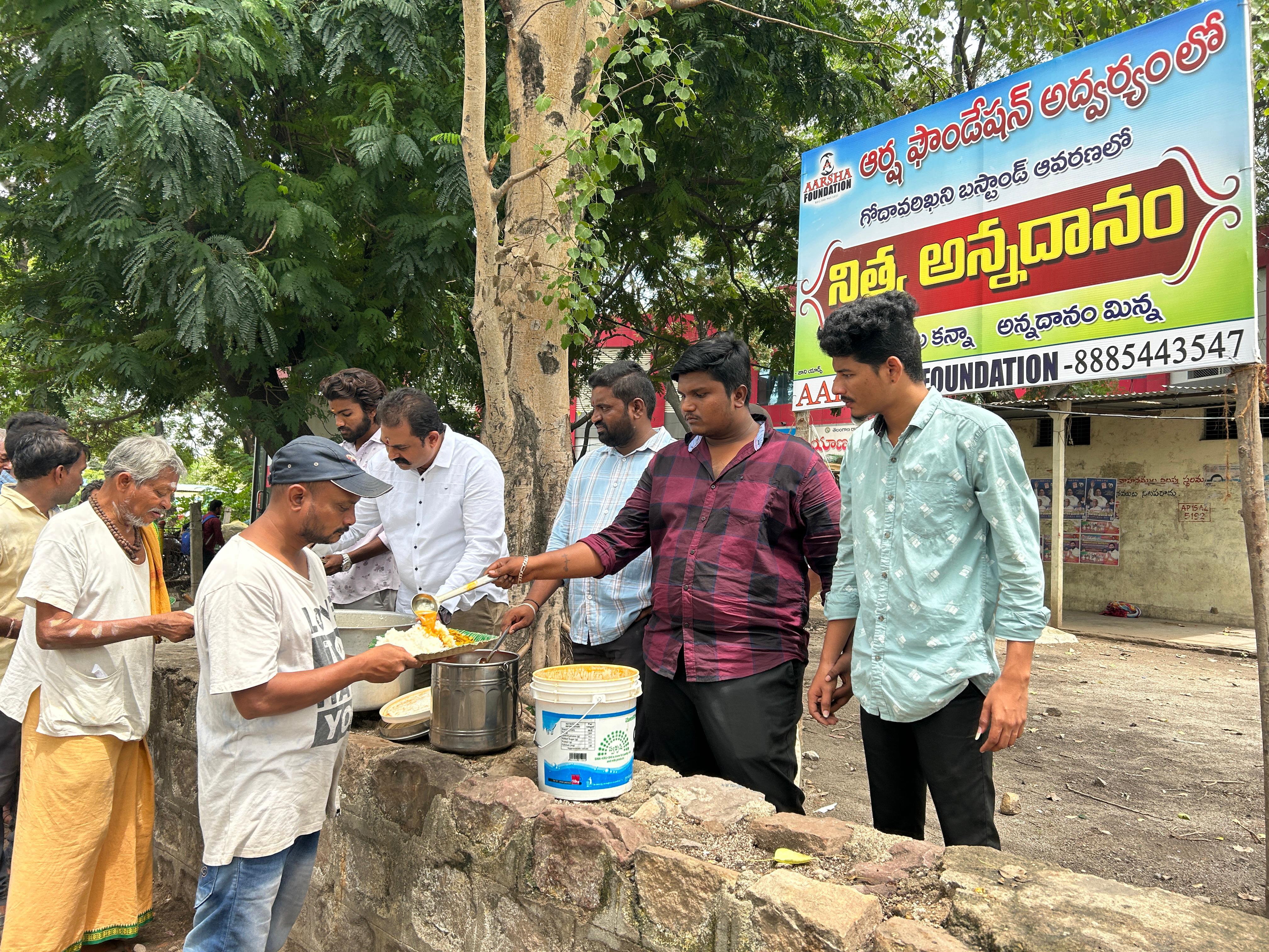 Volunteers serving nutritious meals to community members